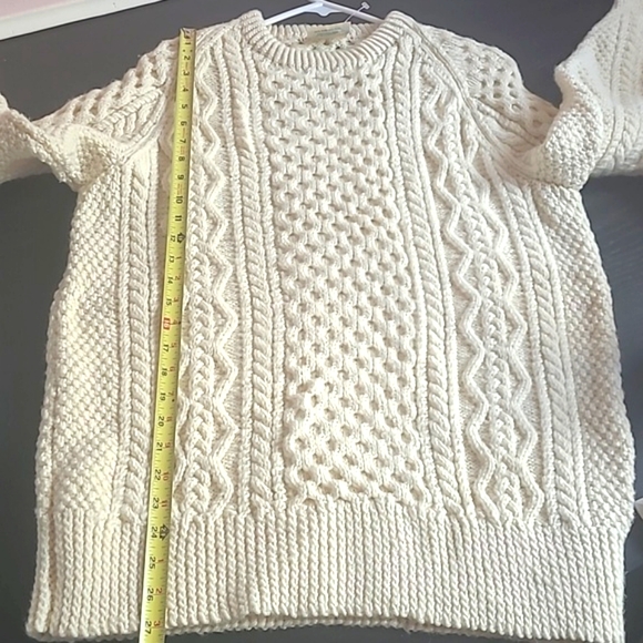 BLARNEY new wool cream handknit Irish sweater UNISEX - Picture 10 of 10